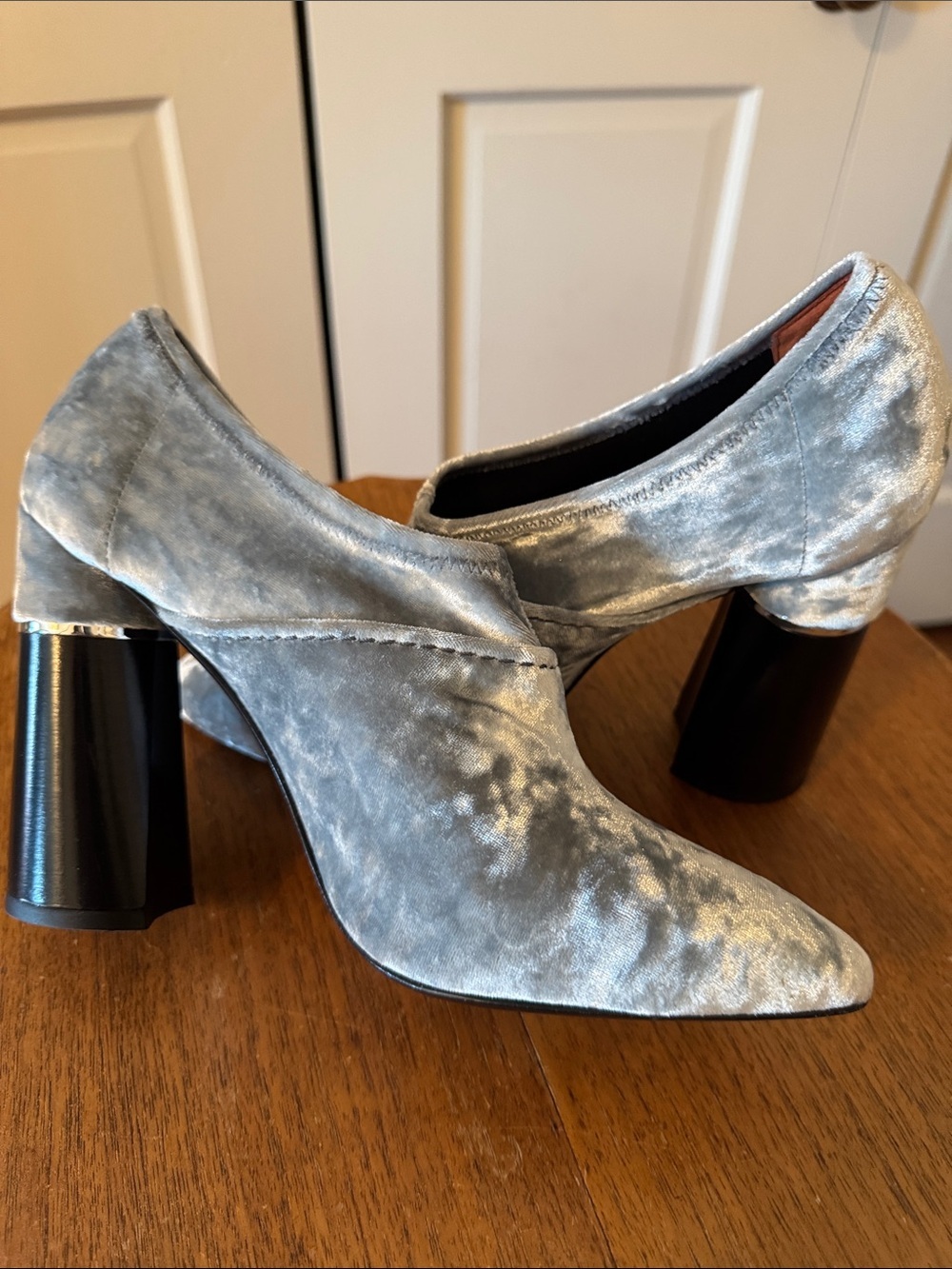 NWT 3.1 Phillip Lim Kyoto Stretch Gray/Silver Velvet Ankle Boots Dust Bag w/Box